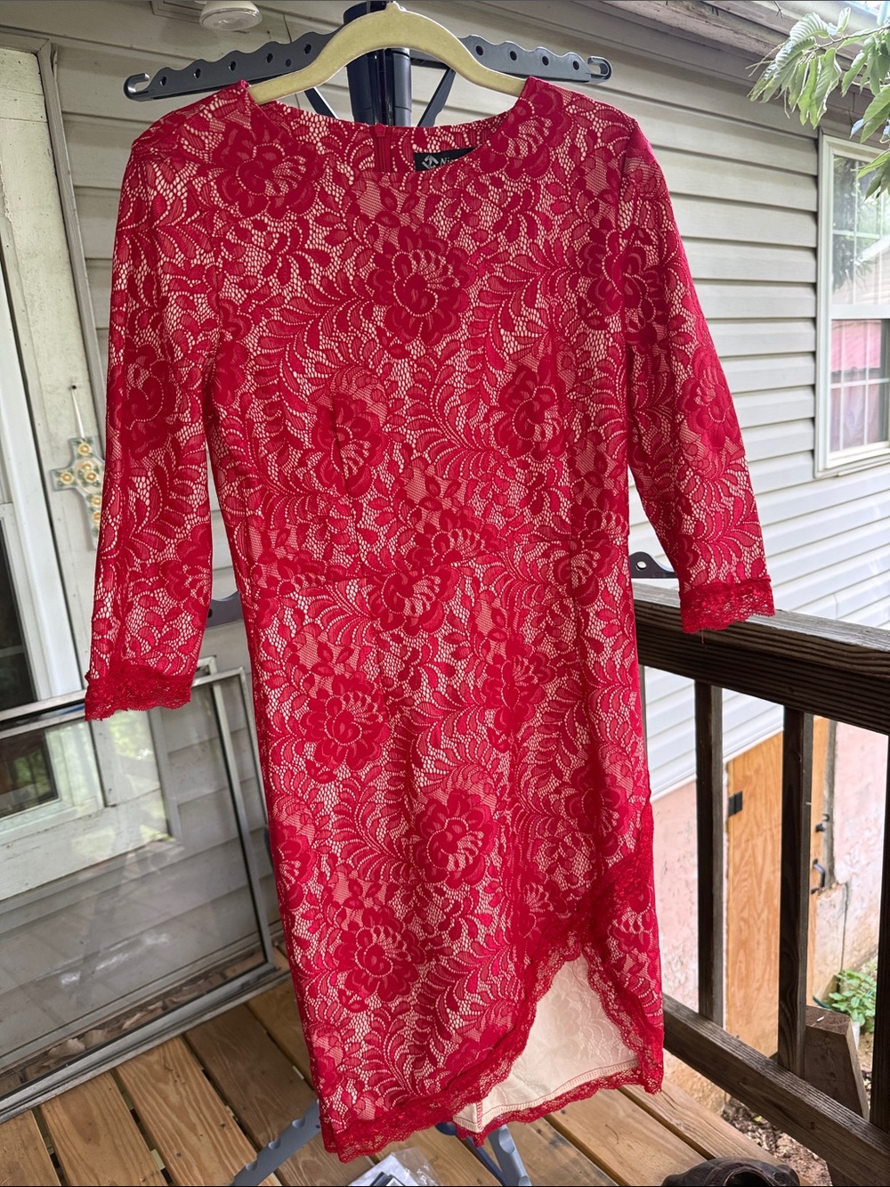 NWT Red Lace Lined Dress -  Women's Cocktail Dress size 8  & 12 3/4 sleeve
